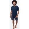 Ammann Pyjama Night & Home Baumwolle Blau XL