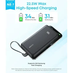 Anker A110E, 20000 mAh, 22,5 W, Schwarz