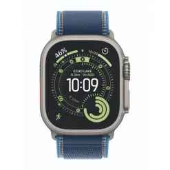 Apple Watch Ultra 3 GPS + Cellular 49 mm Titangehäuse Natur Trail Loop Blau/Hellblau S/M