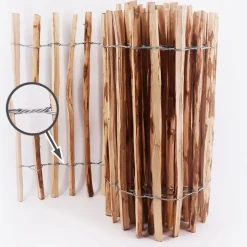 Aquagart Staketenzaun 20 m x 120 cm Braun/Holz