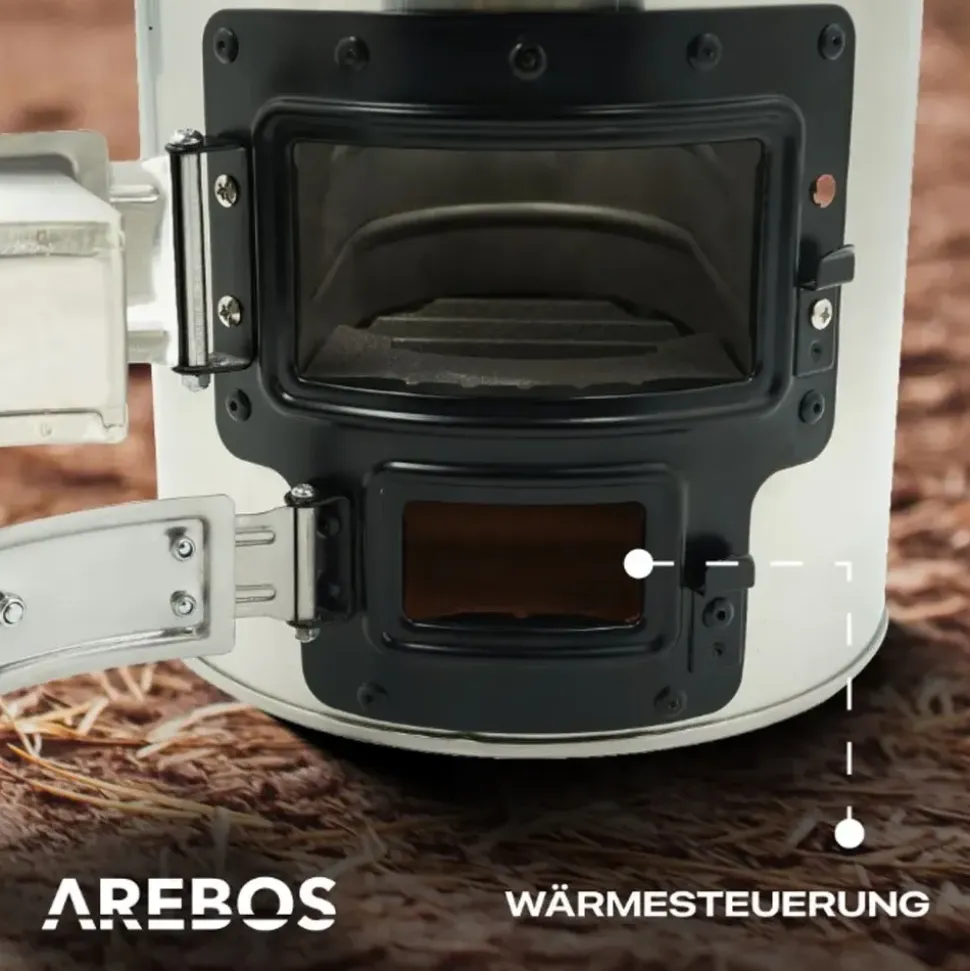 Arebos Raketenofen Größe 10,7 kg Gusseisen Silber