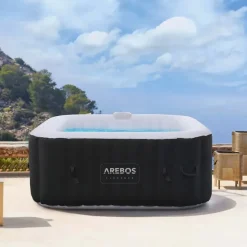 Arebos Whirlpool 154 x 154 x 65 cm Schwarz