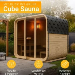 Artsauna Fasssauna Fjora 9 kW Ofen Glasfront