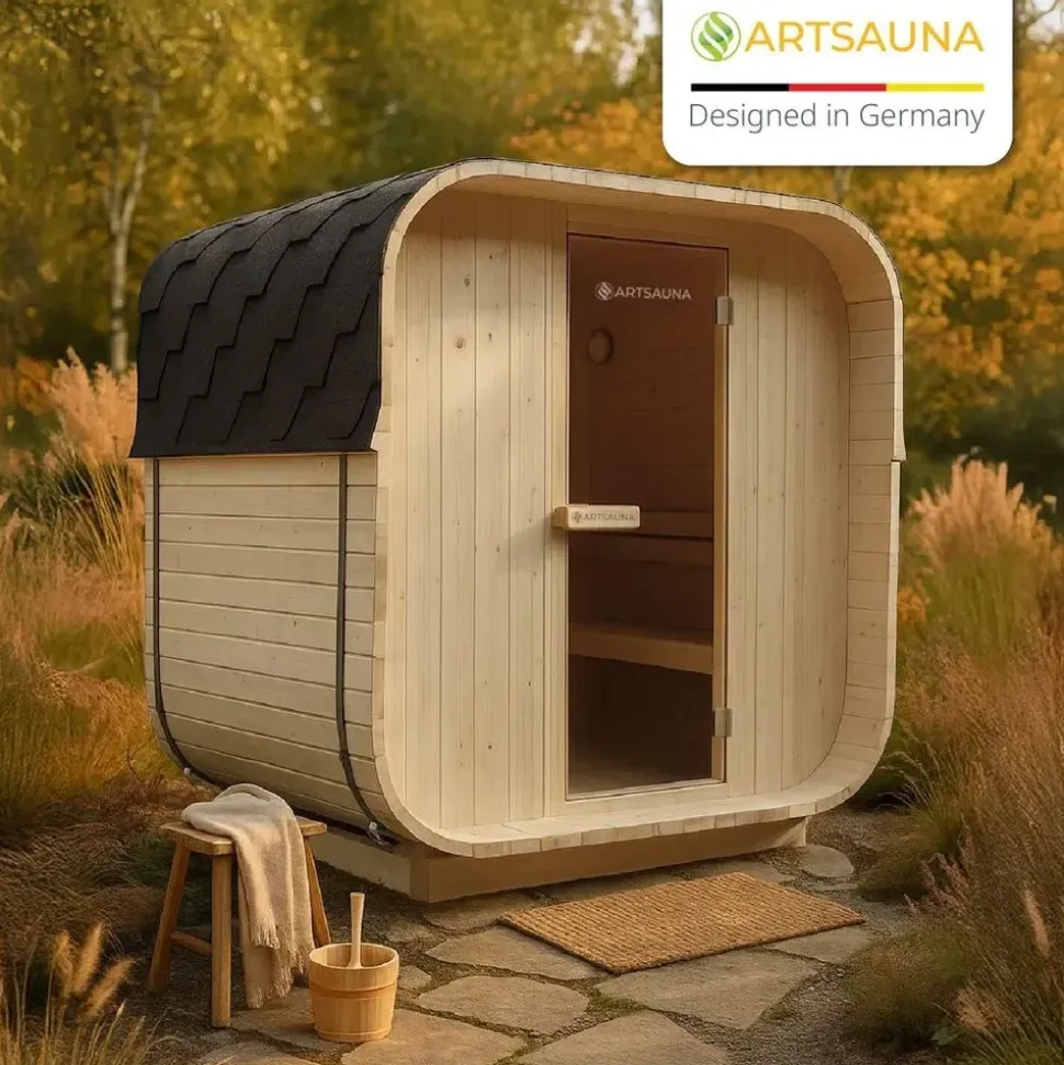 Artsauna Fasssauna Nolvik M inkl. 3,6 kW Ofen + Zubehör