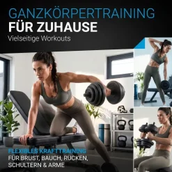ArtSport Hantelset 30 kg Kurzhantel Set schwarz