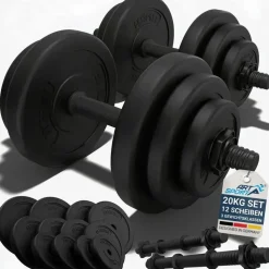 ArtSport Hantelset 20 kg Kurzhantelset schwarz