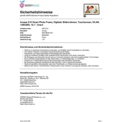 Arzopa D10 Digitaler Bilderrahmen, (Dunkelbraun) 10.1