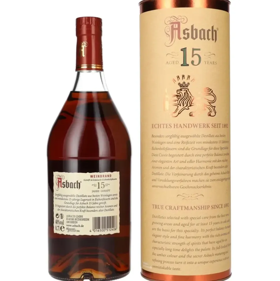 Asbach 15 Jahre 40 % vol 0,7 l Geschenkbox