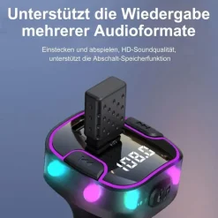 astraveo Zigarettenanzünder USB C Auto Ladegerät Bluetooth 5.3 FM Transmitter für iPhone 17 16 15 14 Samsung Galaxy S26 S25 S24 S23 S22 Andorid