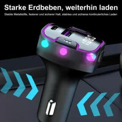 astraveo Zigarettenanzünder USB C Auto Ladegerät Bluetooth 5.3 FM Transmitter für iPhone 17 16 15 14 Samsung Galaxy S26 S25 S24 S23 S22 Andorid
