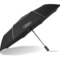 Audi Collection Audi 3122200400 Regenschirm Taschenschirm, schwarz, mit Ringe Logo