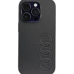 Audi iPhone 14 Pro Kunstleder Case schwarz