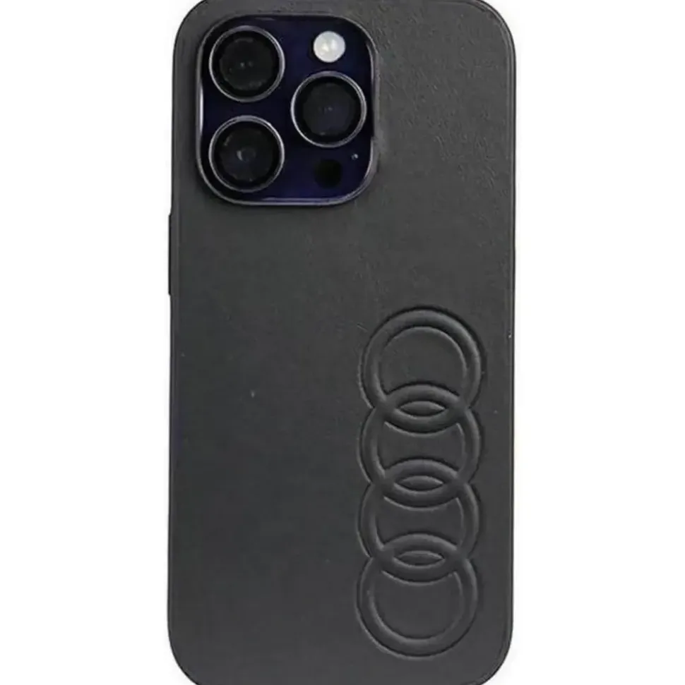 Audi iPhone 14 Pro Kunstleder Case schwarz