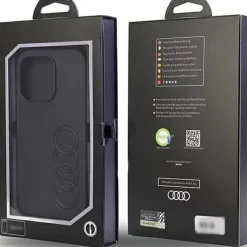 Audi iPhone 14 Pro Kunstleder Case schwarz