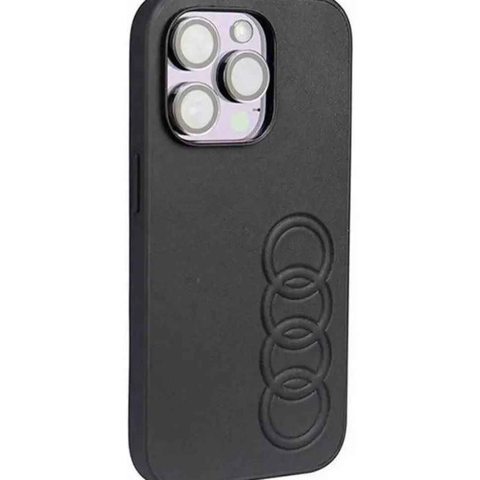 Audi iPhone 14 Pro Kunstleder Case schwarz