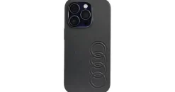 Audi iPhone 14 Pro Kunstleder Case schwarz