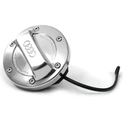 Audi Tankdeckel Aluminiumoptik Tankverschluss Deckel Logo, silber