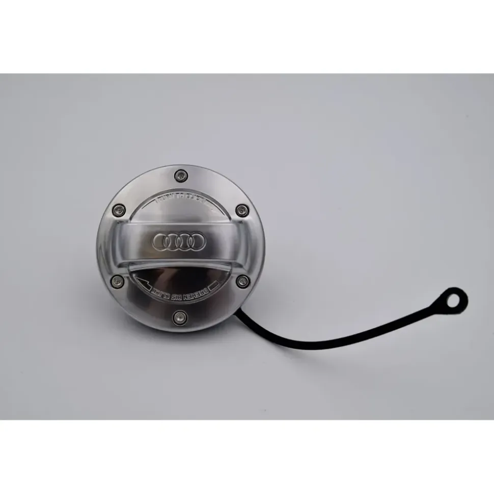 Audi Tankdeckel Aluminiumoptik Tankverschluss Deckel Logo, silber