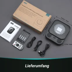 August SE15B MP3-Player Schwarz Bluetooth®, Lautsprecher