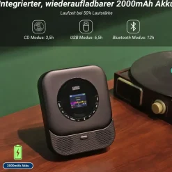 August SE15B MP3-Player Schwarz Bluetooth®, Lautsprecher