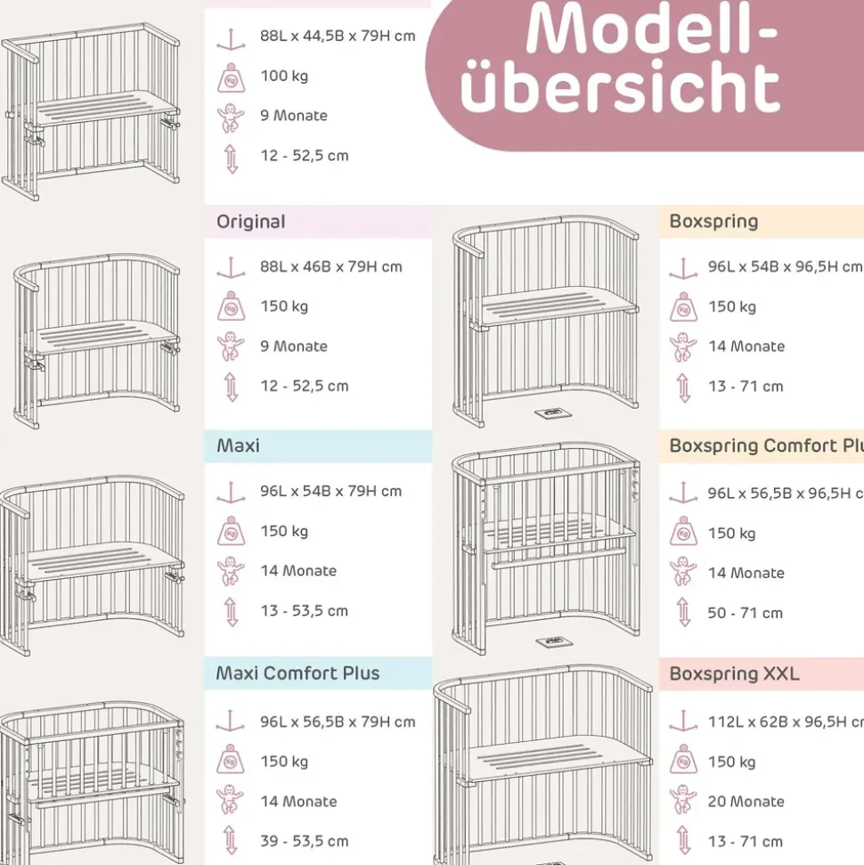 babybay Maxi Beistellbett seidenmatt weiß