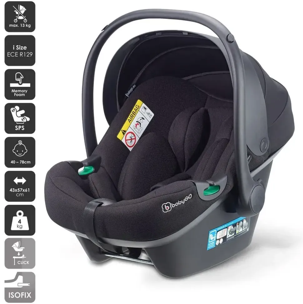 BabyGO 3 in 1 Kinderwagen black