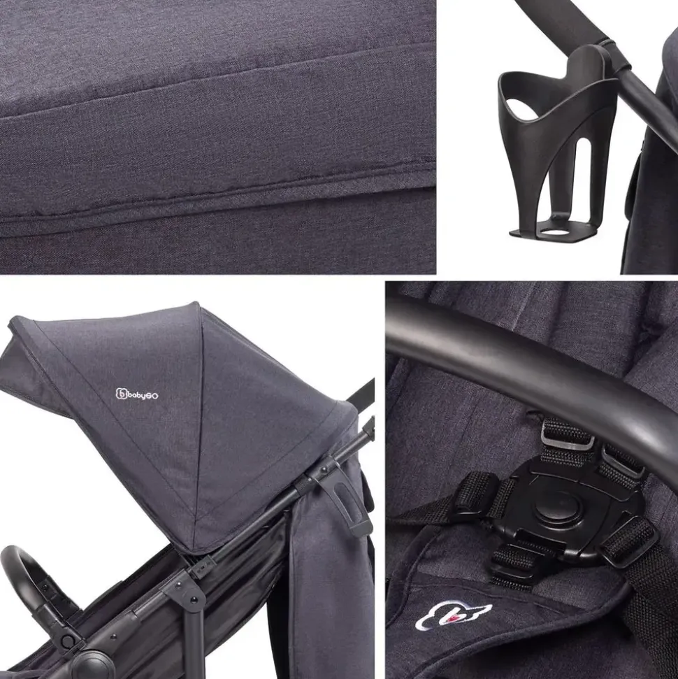 BabyGO 3 in 1 Kinderwagen black