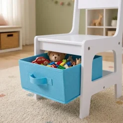 BABY VIVO Kindersitzgruppe mit multifunktionalem Tisch und 2 Stühlen aus Holz - Moritz