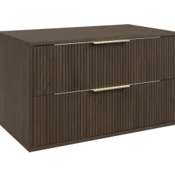 Badplaats Waschbeckenunterschrank Rimini 2 Schubladen 80 x 46 x 46 cm Walnuss Braun