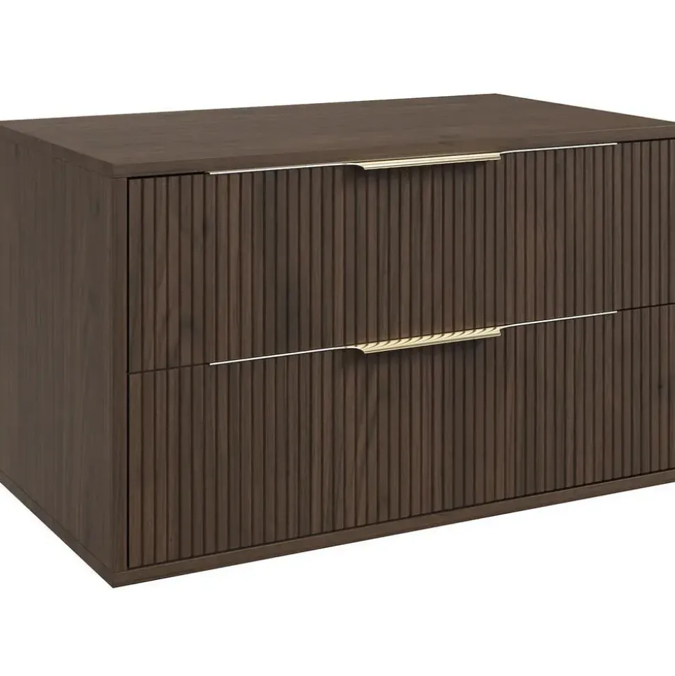 Badplaats Waschbeckenunterschrank Rimini 2 Schubladen 80 x 46 x 46 cm Walnuss Braun