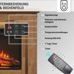 Balderia Elektrokamin BALDERIA Dunkle Eiche Braun