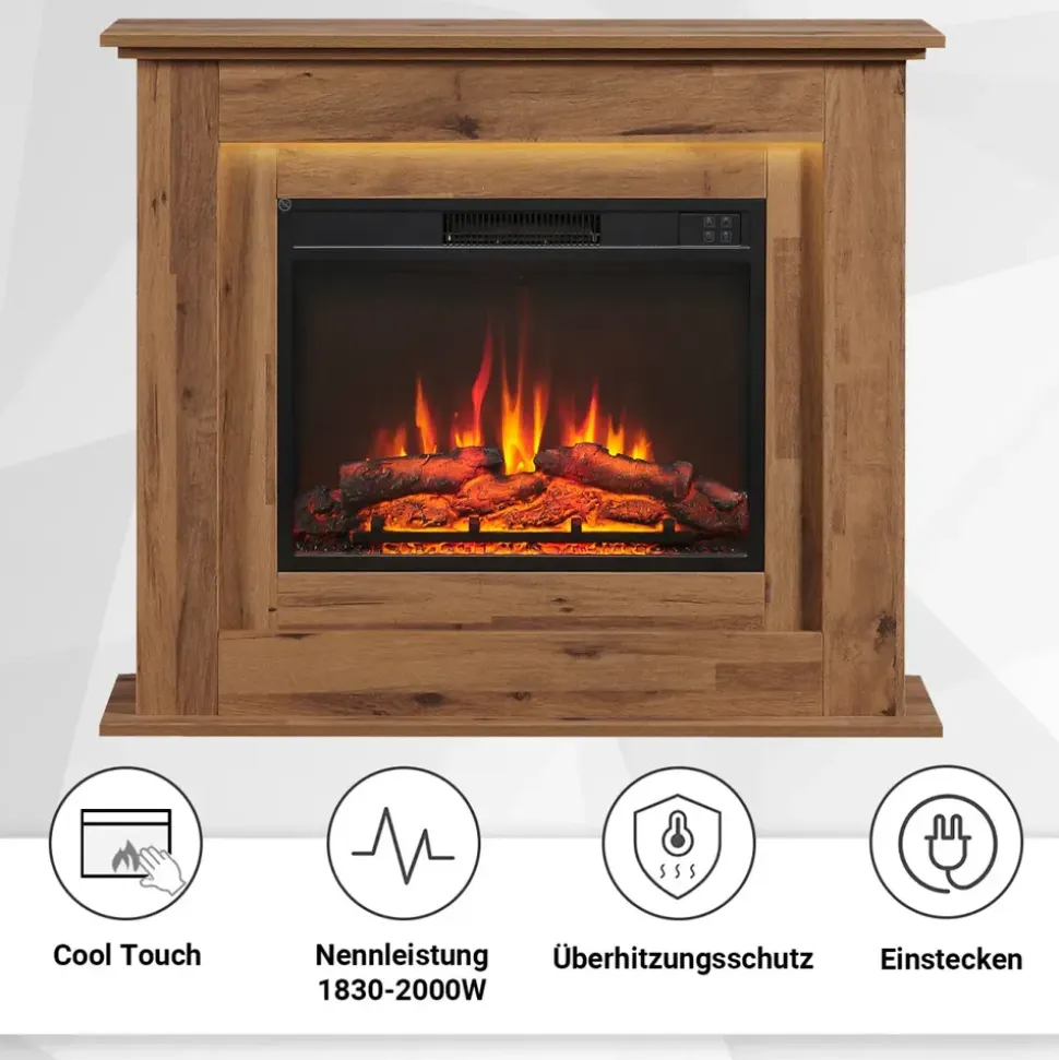 Balderia Elektrokamin BALDERIA Dunkle Eiche Braun