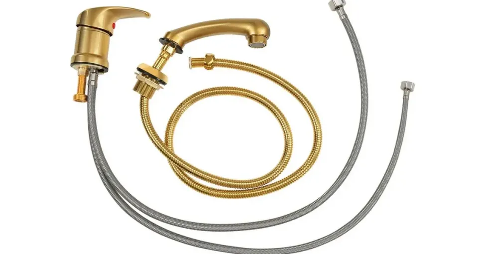 Barberpub Mischbatterie Und Handbrause Wasserhahn Für Friseurwaschbecken, Friseurarmatur Mit Waschbecken 8611 8675 8010 8670 8692 8620 8679,wh8005bk (gold)