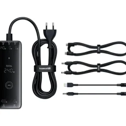 Baseus GaN 3x USB-C USB DC, 240W Smart-Desktop-Schnellladegerät – Schwarz