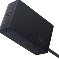 Baseus GaN 3x USB-C USB DC, 240W Smart-Desktop-Schnellladegerät – Schwarz