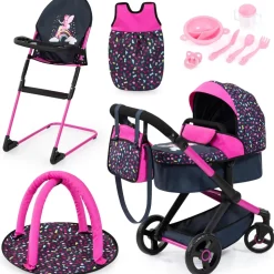 Bayer Xeo Deluxe Kombi-Puppenwagen schwarz