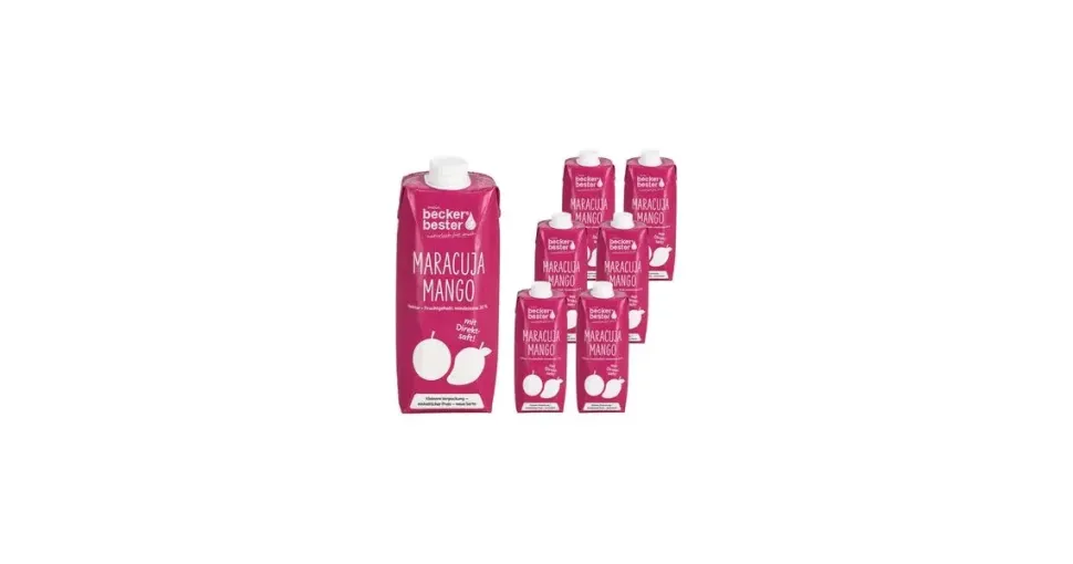 BECKERS Saft Bester, Maracuja-Mango, mit Direktsaft, Tetrapack, je 0,75 Liter, 6 Stück