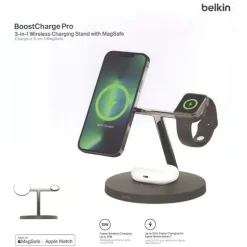 Belkin BoostCharge Pro 3-in-1-Ladegerät mit MagSafe Schwarz