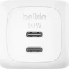 Belkin Dual USB-C Ladegerät Power Delivery und PPS (50 W) weiß
