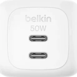 Belkin Dual USB-C Ladegerät Power Delivery und PPS (50 W) weiß