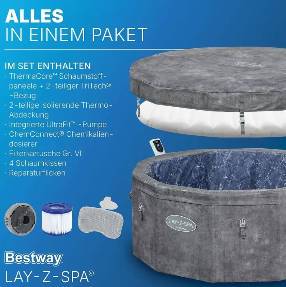 BESTWAY Carrara Ø 170 x 65 cm Grau