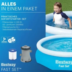 BESTWAY Fast Set Pool 305 x 76 cm inkl. Filterpumpe