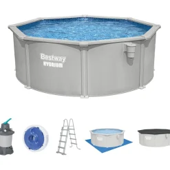 BESTWAY Hydrium Stahlwandpool Komplett Set Ø 366 x 122 cm inkl. Sandfilteranlage
