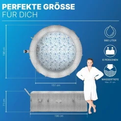 BESTWAY Lay-Z-Spa Bali AirJet 196 x 71 cm Lichtgrau