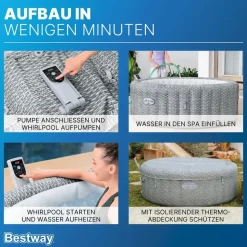 BESTWAY Lay-Z-Spa Bali AirJet 196 x 71 cm Lichtgrau