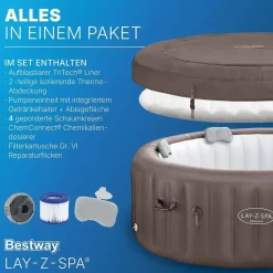 BESTWAY Lay-Z-Spa Maledives HydroJet Pro 54173 inkl. Bodenmatte