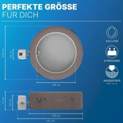 BESTWAY Lay-Z-Spa Maledives HydroJet Pro 54173 inkl. Bodenmatte