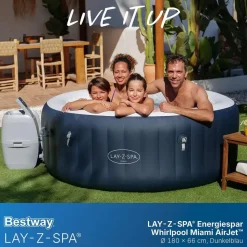 BESTWAY Lay-Z-Spa Miami AirJet 180 x 66 cm Dunkelblau