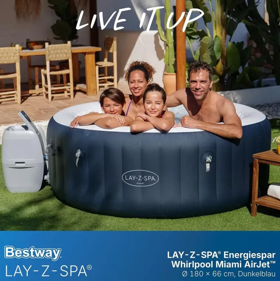 BESTWAY Lay-Z-Spa Miami AirJet 180 x 66 cm Dunkelblau