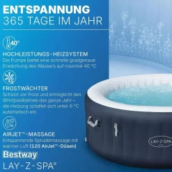 BESTWAY Lay-Z-Spa Miami AirJet 180 x 66 cm Dunkelblau